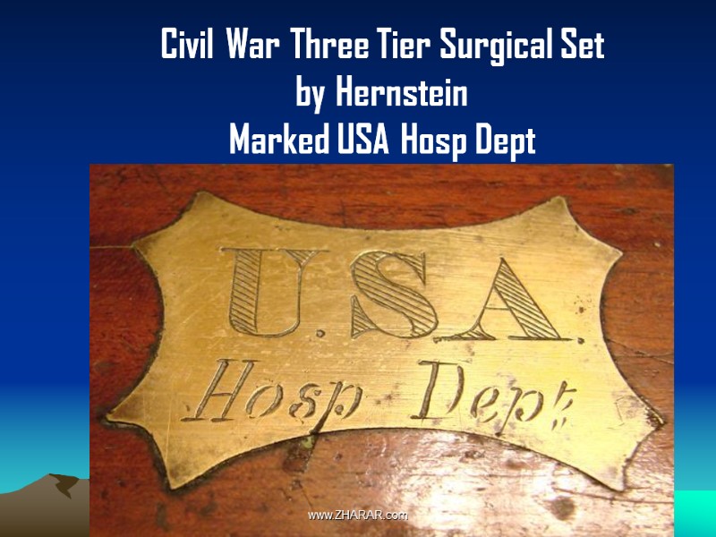 Civil War Three Tier Surgical Set by Hernstein Marked USA Hosp Dept  